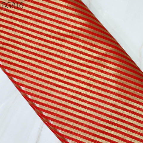 Red Benarse Wedding Dresses Brocade by the yard Diagonal Stripes Indian Banarasi Sewing Material Costume Crafting Drapery Cushion Covers