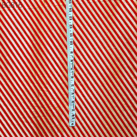 Red Benarse Wedding Dresses Brocade by the yard Diagonal Stripes Indian Banarasi Sewing Material Costume Crafting Drapery Cushion Covers