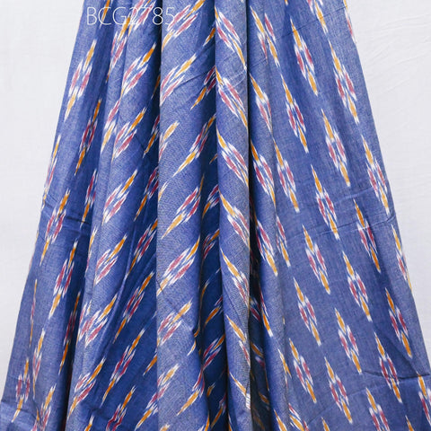 Blue Indian Ikat Cotton Fabric by yard Homespun Handwoven Cushion Covers Crafting Summer Women Pajamas Kids Shorts Sewing Kitchen Curtains
