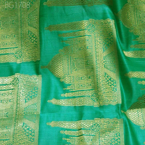 Sea Green Sewing Crafting Indian Banarasi Brocade Fabric by the Yard Wedding Dress Brocade Fabric Bridal Dress Material Skirts Cushions