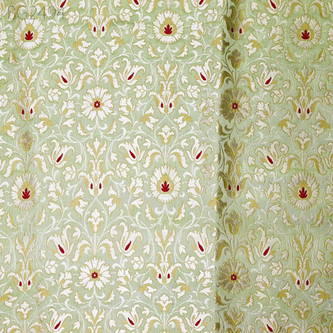 Pista Brocade Fabric by Yard Historic Costume Indian Banarasi Wedding Dress Sewing Material Banaras Knee Length Coat Upholstery Duvet Covers