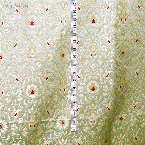 Pista Brocade Fabric by Yard Historic Costume Indian Banarasi Wedding Dress Sewing Material Banaras Knee Length Coat Upholstery Duvet Covers