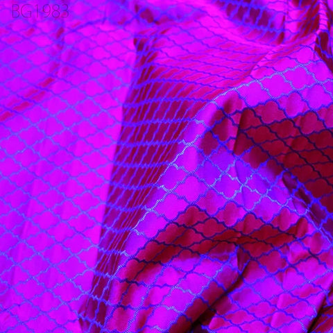 Blue Indian Silk Jacquard Fabric For Vest Coat Ties Bridesmaid Dress Wedding Dresses Brocade By Yard Crafting Sewing Cushions Cover Skirts