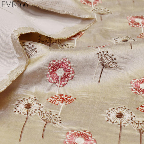 Embroidered Fabric by the yard Sewing DIY Crafting Indian Embroidery Wedding Dress Costumes Dolls Bags Cushion Covers Table Runners Blouses