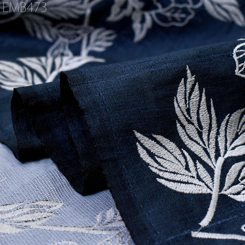 Indian Embroidered by the yard Fabric Sewing DIY Crafting Embroidery Wedding Dresses Fabric Costumes Dolls Bags Cushion Covers Table Runners