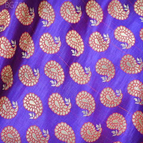 Blue Brocade Fabric by the yard Banarasi Wedding Dress Indian Fabric Crafting Costume Sewing Cushion Cover Bridal Dress Material Brocade