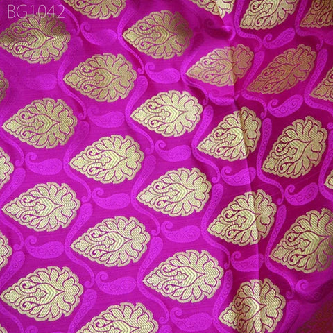 Magenta Brocade costume fabric Brocade by the Yard Indian Brocade Wedding Dress Crafting Fabric Banarasi Lehenga Dress Home Decor Material