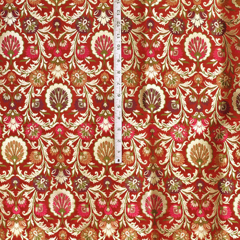 Dark Maroon Indian Fabric Silk Brocade By The Yard Wedding Dress Fabric Banarasi Sewing DIY Crafting Curtain Jacket Home Decor Furnishing