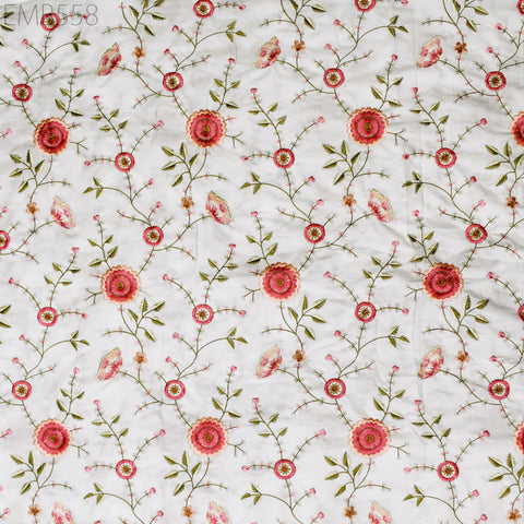 Embroidery Cotton Fabric by the Yard Indian Embroidered Sewing Fabric DIY Crafting Summer Women Dresses Costumes Doll Bag Home Decor Curtain