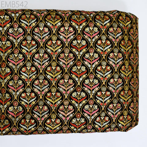 41" Embroidered Fabric by yard Sewing Indian Embroidery Wedding Dress Brides Costumes Blazers Long Dresses Blouses Bags Dolls DIY Crafting