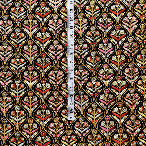 41" Embroidered Fabric by yard Sewing Indian Embroidery Wedding Dress Brides Costumes Blazers Long Dresses Blouses Bags Dolls DIY Crafting