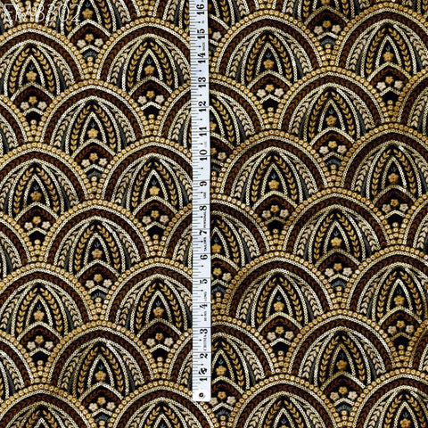 Indian Embroidered Fabric by the yard Sewing DIY Crafting Black Embroidery Wedding Dress Costumes Cushion Covers Table Runners Dolls Bags