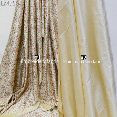 Embroidered Fabric by the yard Sewing DIY Crafting Indian Embroidery Wedding Dress Costumes Dolls Bags Cushion Covers Table Runners Blouses