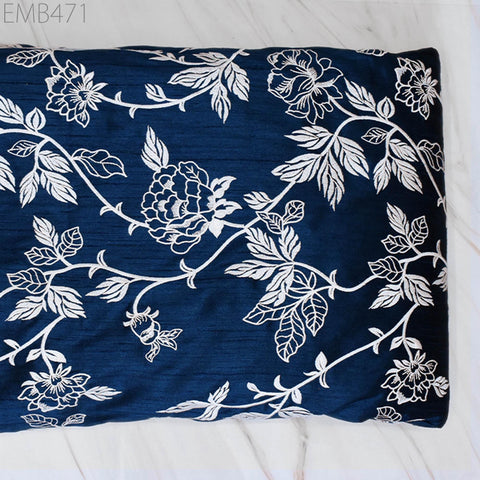 Indian Embroidered by the yard Fabric Sewing DIY Crafting Embroidery Wedding Dresses Fabric Costumes Dolls Bags Cushion Covers Table Runners