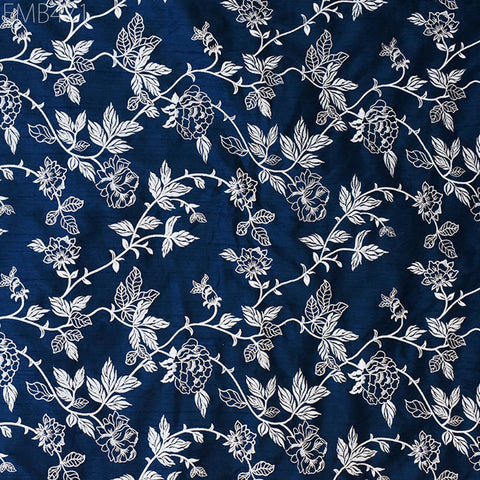 Indian Embroidered by the yard Fabric Sewing DIY Crafting Embroidery Wedding Dresses Fabric Costumes Dolls Bags Cushion Covers Table Runners