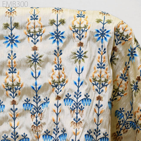 Indian Embroidery Fabric by the yard Sewing DIY Crafting Embroidered Wedding Dresses Fabric Costumes Dolls Bags Cushion Covers Table Runners