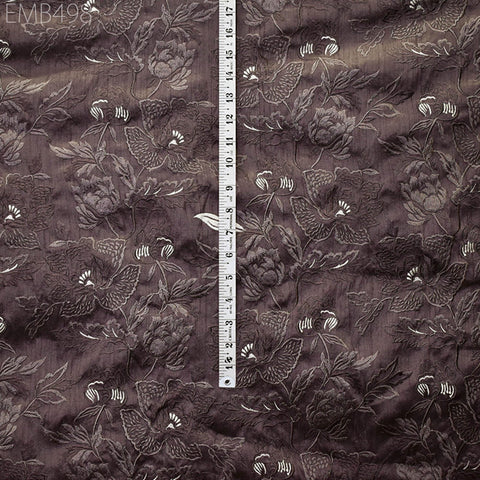 Old Lavender Embroidered Fabric by the yard Sewing Dress Material Indian Embroidery Wedding Outfit Dress Costumes Blazers Nehru Collar Coat