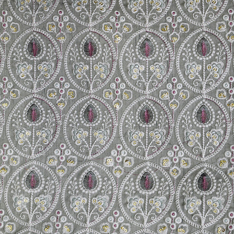 Embroidered Fabric by the yard Sewing DIY Crafting Indian Embroidery Wedding Dress Costumes Dolls Bags Cushion Covers Table Runners Blouses