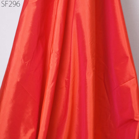 80 gsm Iridescent Orange Indian Pure Silk Fabric by the yard Light Weight Silk Curtains Scarf Costume Apparel Wedding Evening Dresses Dolls