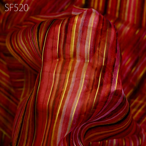 Red Pure Silk Organza Saree Indian Printed Fabric by the Yard DIY Crafting Sewing Wedding Dresses Costumes Dolls Women Apparel Light Weight