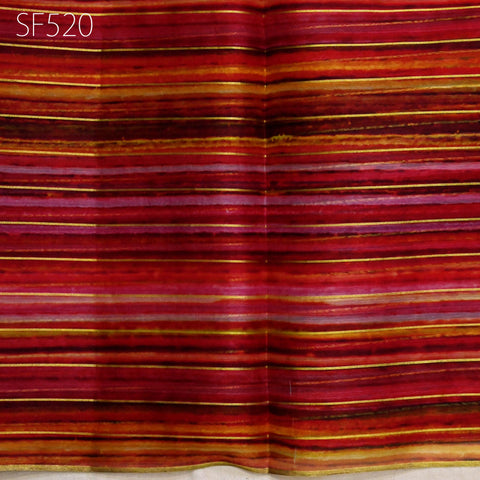 Red Pure Silk Organza Saree Indian Printed Fabric by the Yard DIY Crafting Sewing Wedding Dresses Costumes Dolls Women Apparel Light Weight