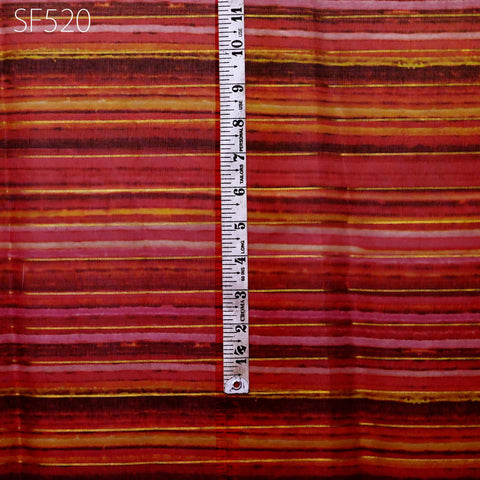 Red Pure Silk Organza Saree Indian Printed Fabric by the Yard DIY Crafting Sewing Wedding Dresses Costumes Dolls Women Apparel Light Weight