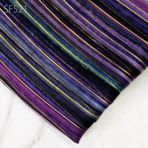 Purple Pure Silk Organza Saree Indian Printed Fabric by the Yard Crafting Sewing Bride Wedding Dresses Costumes Women Apparel Light Weight