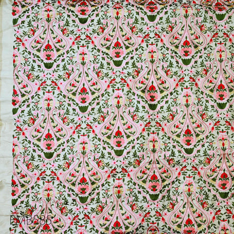Embroidered Fabric by the yard Sewing DIY Crafting Indian Embroidery Wedding Dress Costumes Dolls Cushion Covers Table Runner Blouses Blazer