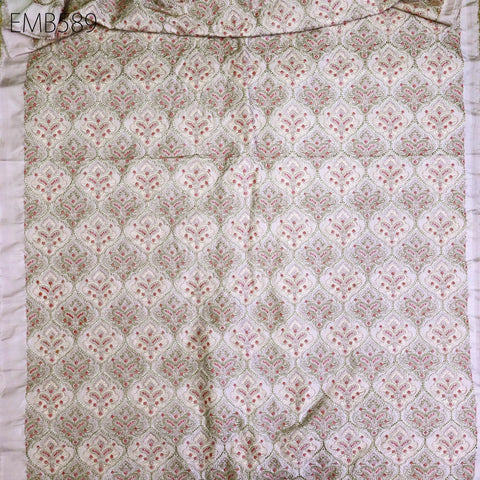 Embroidered Fabric by the yard Sewing DIY Crafting Indian Embroidery Wedding Dress Costumes Dolls Bags Cushion Covers Table Runners Blouses