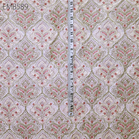 Embroidered Fabric by the yard Sewing DIY Crafting Indian Embroidery Wedding Dress Costumes Dolls Bags Cushion Covers Table Runners Blouses