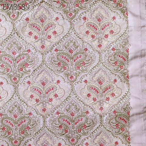 Embroidered Fabric by the yard Sewing DIY Crafting Indian Embroidery Wedding Dress Costumes Dolls Bags Cushion Covers Table Runners Blouses