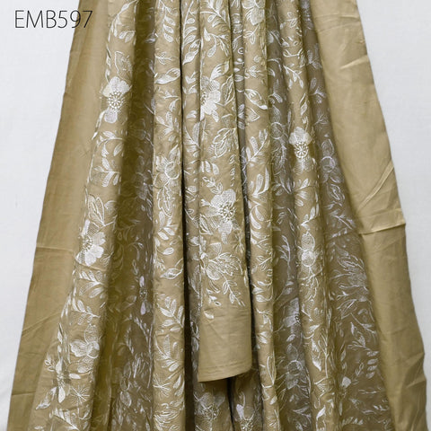 Embroidered Cotton Fabric by the Yard Indian Embroidery Sewing Fabric DIY Crafting Summer Women Dresses Costumes Doll Bag Home Decor Curtain