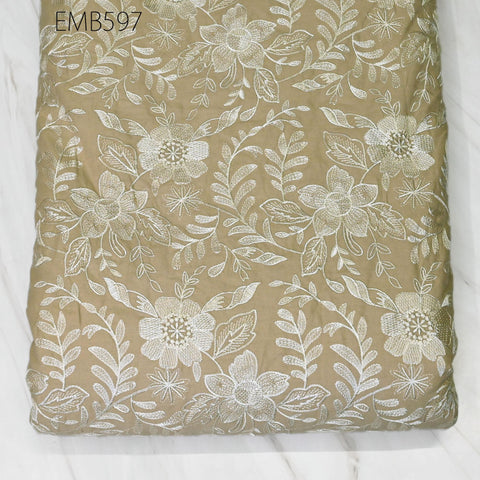 Embroidered Cotton Fabric by the Yard Indian Embroidery Sewing Fabric DIY Crafting Summer Women Dresses Costumes Doll Bag Home Decor Curtain