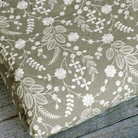 Embroidered Fabric Indian Embroidery Cotton Fabric by the Yard Sewing Fabric DIY Crafting Summer Women Dresses Costumes Doll Bag Home Decor