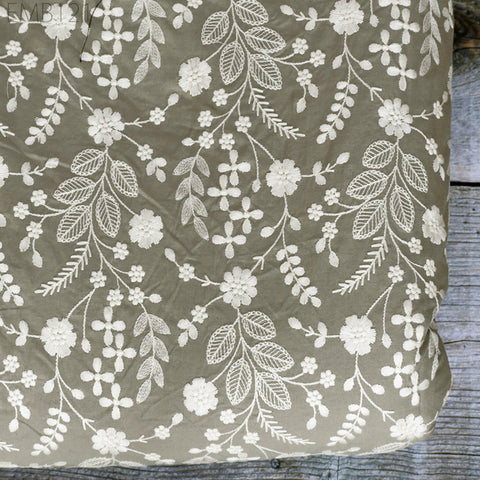 Embroidered Fabric Indian Embroidery Cotton Fabric by the Yard Sewing Fabric DIY Crafting Summer Women Dresses Costumes Doll Bag Home Decor