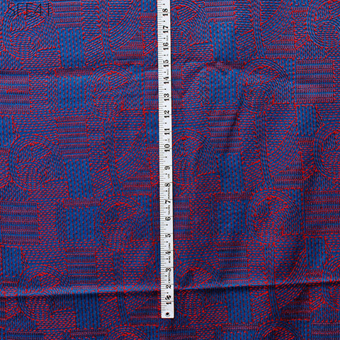 Blue Pure Silk Embroidered Fabric by the yard Tussar Fabric Indian Embroidery Raw Silk Wild Natural Handmade Silk Tussah Dress Material