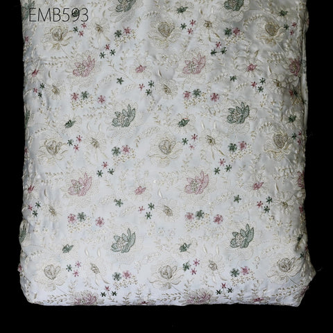 Embroidered Fabric by the yard Sewing DIY Crafting Indian Embroidery Wedding Dress Victorian Costumes Waistcoats Bags Table Runners Blouses