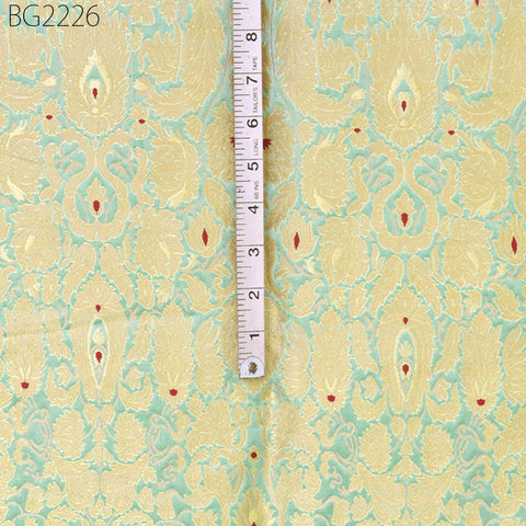 Gold Zari Brocade Fabric By Yard Banarasi Indian Wedding Dresses Varanasi Silk Crafting Sewing Costume Lehenga Drapery Blouses Upholstery