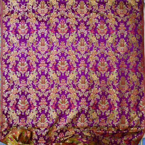 Purple Brocade Fabric by the Yard Indian Winter Wedding Dress Brides Mother Full Length Coats Waistcoats Jacket Theatrical Historic Costumes