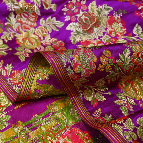 Purple Brocade Fabric by the Yard Indian Winter Wedding Dress Brides Mother Full Length Coats Waistcoats Jacket Theatrical Historic Costumes