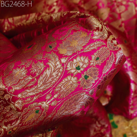 Magenta Brocade Fabric by the Yard Indian Banarasi Wedding Dress Bridesmaid Shift Dresses Classic Blazer Coats Theatrical Historic Costumes