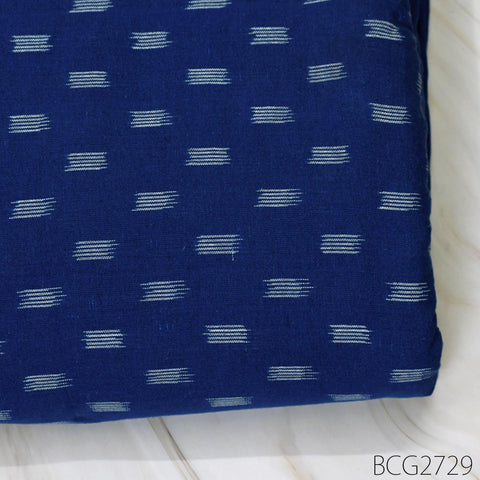Blue Ikat Cotton Fabric by yard Homespun Indian Handloom Quilting Sewing Crafting Women Kids Summer Dresses Cushions Home Decor Draperies