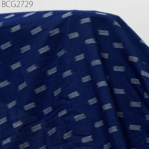Blue Ikat Cotton Fabric by yard Homespun Indian Handloom Quilting Sewing Crafting Women Kids Summer Dresses Cushions Home Decor Draperies