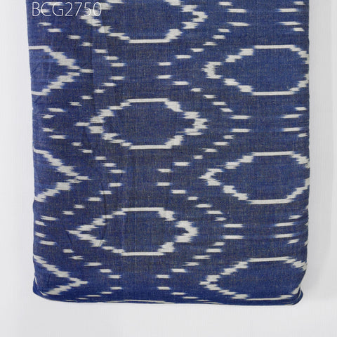Blue Indian Ikat Cotton Fabric by the yard 2/60 Handwoven Kids Women Summer Dresses Handloom Home Decor Quilting Sewing Pillow's Drapery