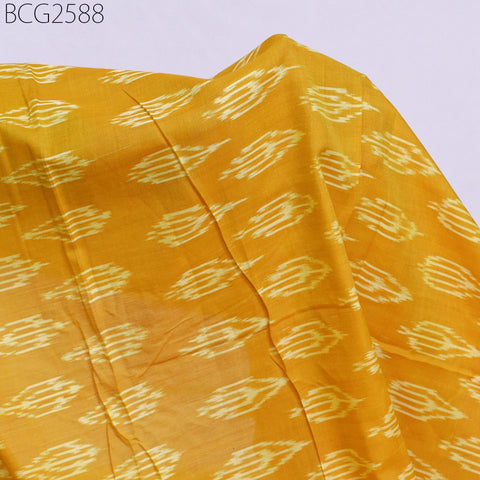 Yellow Ikat Cotton Fabric by yard Homespun Indian Handloom Quilting Sewing Crafting Women Kids Summer Dresses Cushions Home Decor Draperies
