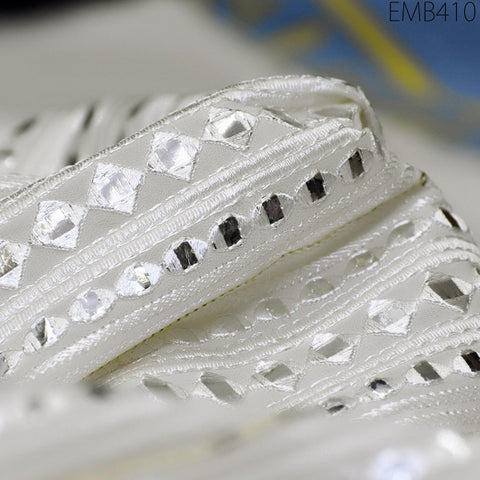 White Indian Embroidered Fabric by the Yard Georgette Embroidery Sewing Curtain DIY Crafting Summer Women Dress Material Drapery Home Decor