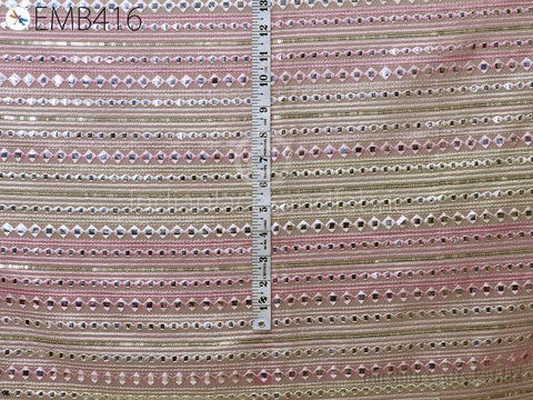 Mauve Indian Embroidered Fabric by the Yard Georgette Embroidery Sewing Curtain DIY Crafting Summer Women Dress Material Drapery Home Decor