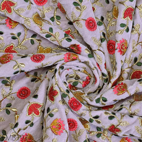 Pink Indian Embroidered Velvet Fabric by the yard Sewing DIY Crafting Wedding Dress Fabric Costumes Dolls Bags Cushion Covers Table Runners