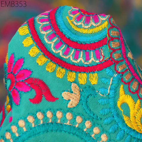 Indian Paisley Embroidery Fabric by the Yard Embroidered Georgette Sewing Curtain Crafting Summer Women Dress Material Drapery Home Decor