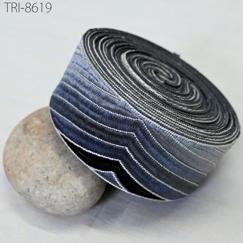 9 Yard Grey 5cm Embroidery Trim Ribbon Indian Sari Border Crafting Sewing Embroidered Decorative Costumes Lampshades making Home Decor Trim